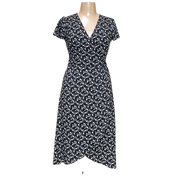 LOFT Blue Wrap Dress - Size 10 - Picture 1 of 4